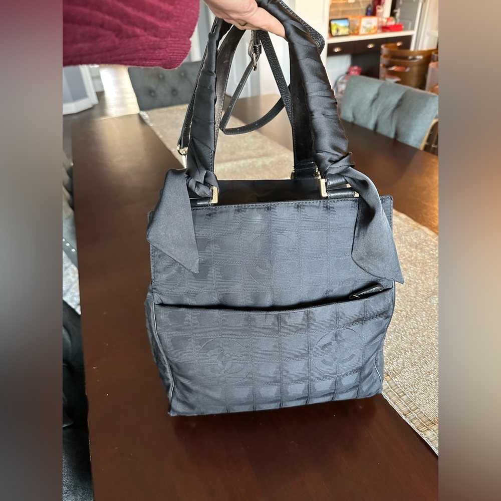 Chanel New Travel Line Nylon X Leather (Black)